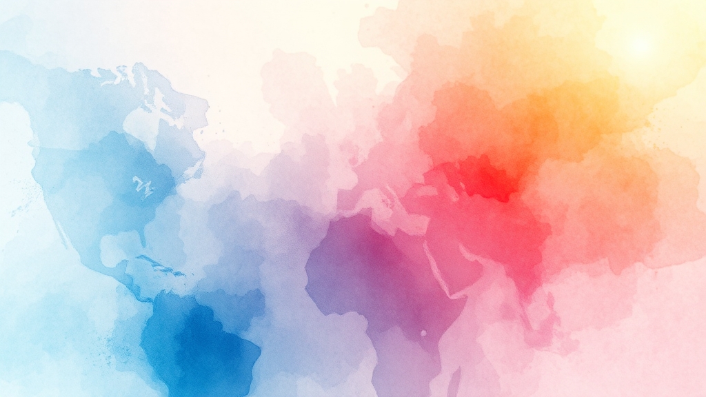 글로벌 증시 및 AI 영향 (watercolor 스타일)