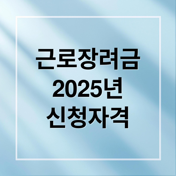 근로장려금
2025년
신청자격 (2025 근로장려금 신청자격)