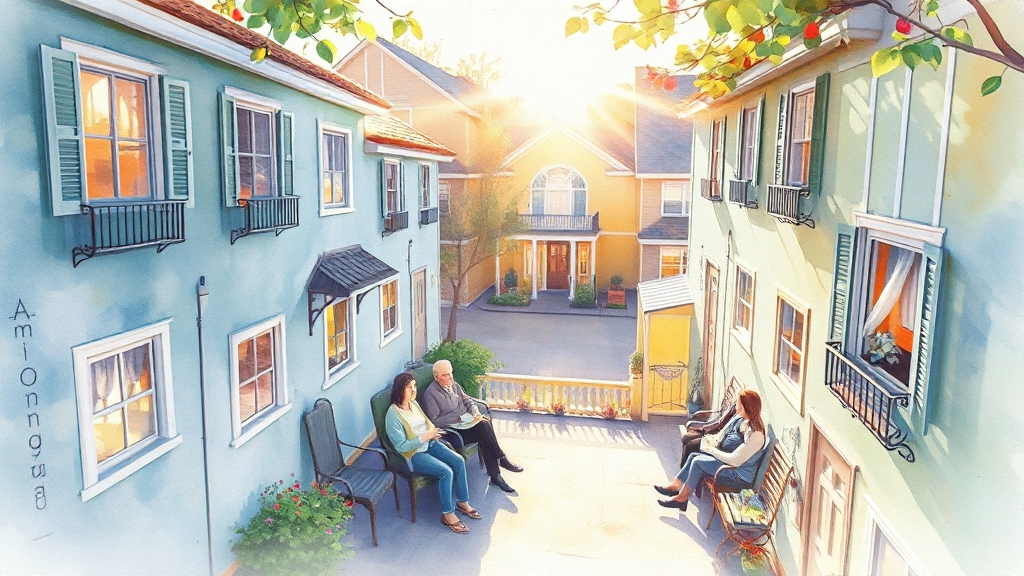 주거 지원 및 주택 대출 (watercolor 스타일)