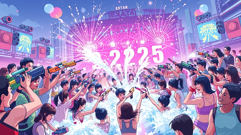 2025 워터밤 서울 라인업 및 특별 프로그램 (cartoon 스타일)
