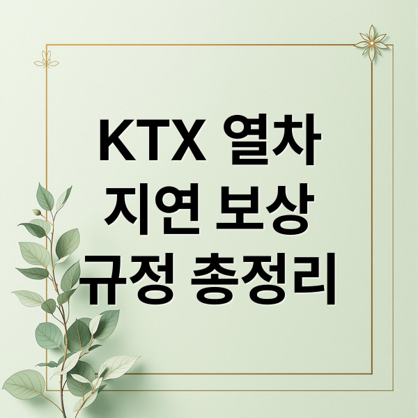 KTX 열차
지연 보상
규정 총정리 (코레일 KTX 열차 지연과 배상 기준, 신청 방법)