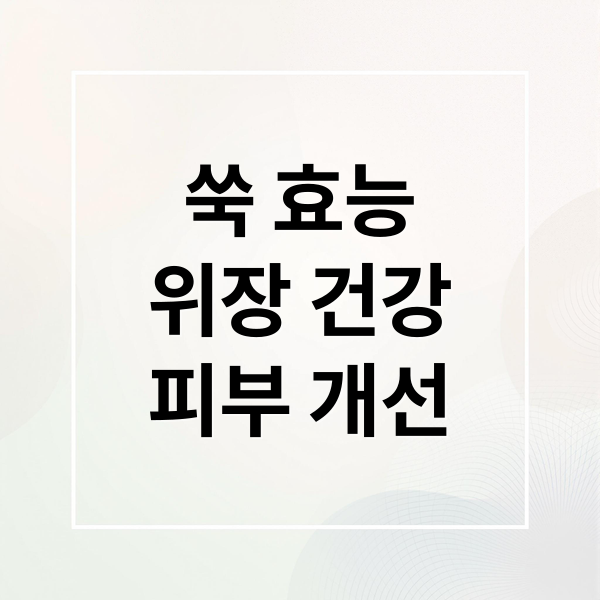 쑥 효능
위장 건강
피부 개선 (쑥 효능 및 부작용)