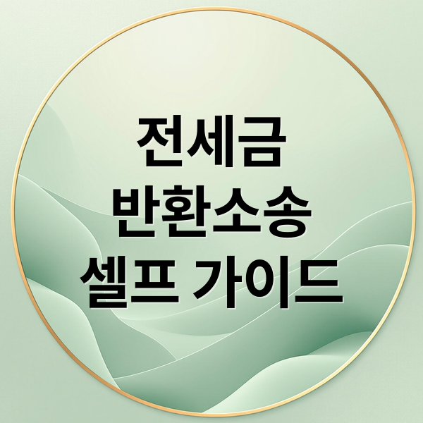 전세금
반환소송
셀프 가이드 (전세보증금 반환소송 셀프 소송)