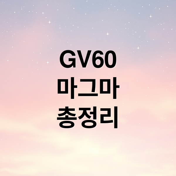 GV60
마그마
총정리 (제네시스 GV60 마그마 650마력)