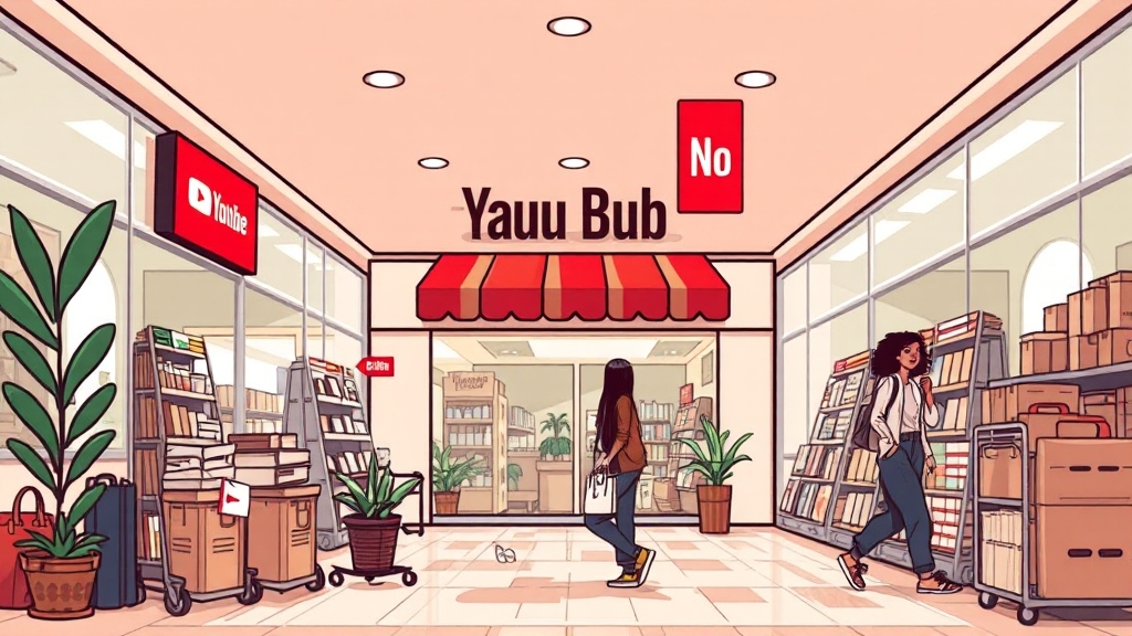 유튜브 쇼핑의 장점과 단점 (illustration 스타일)