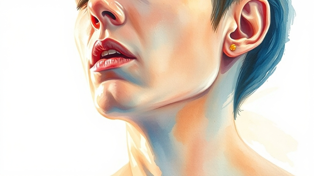 편도결석 일반 증상 (watercolor 스타일)