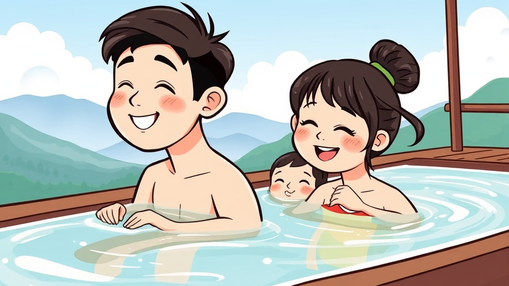 충청도 온천의 매력 (cartoon 스타일)