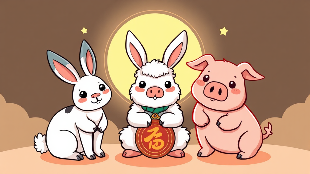 삼재 대처법: 띠별 전략 (cartoon 스타일)