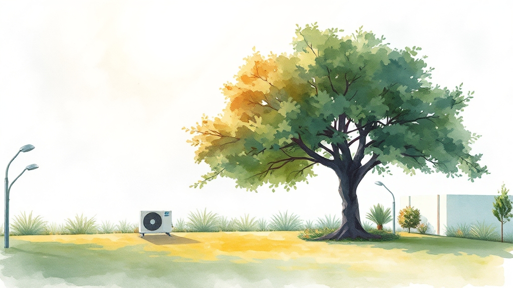 인버터 에어컨 실외기 고장 전기세 절약 종합 가이드 (2025 최신) 8 실외기 주변 환경, 냉방 효율을 높이는 비법 (watercolor 스타일)