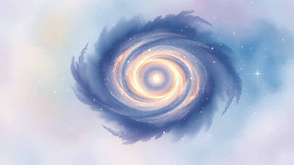 암흑 에너지: 우주 팽창을 가속시키는 미지의 힘 (watercolor 스타일)