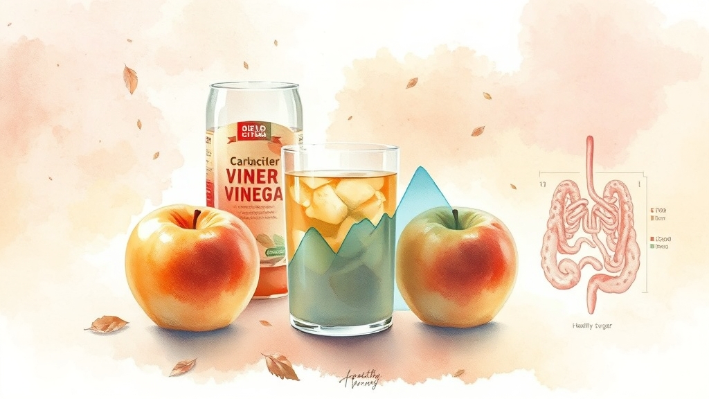 사과초모식초 효능 (watercolor 스타일)