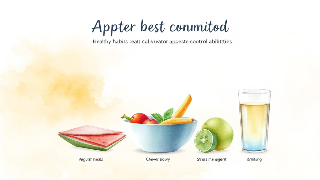 생활 습관 개선으로 식욕 조절 능력 키우기 (watercolor 스타일)