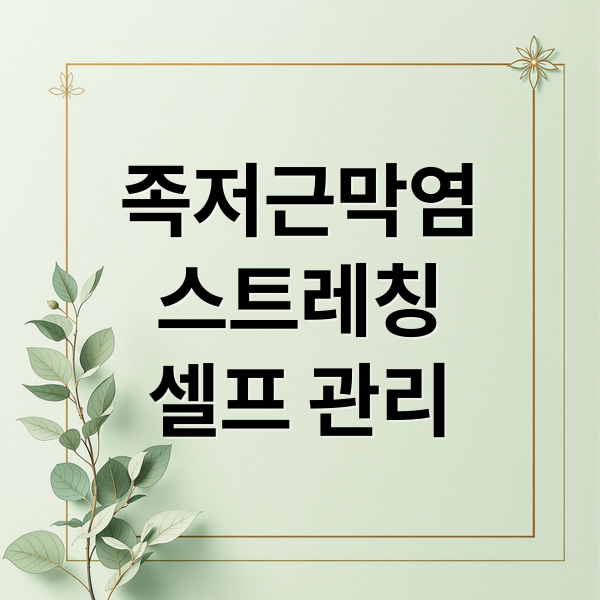 족저근막염
스트레칭
셀프 관리 (족저근막염 스트레칭)