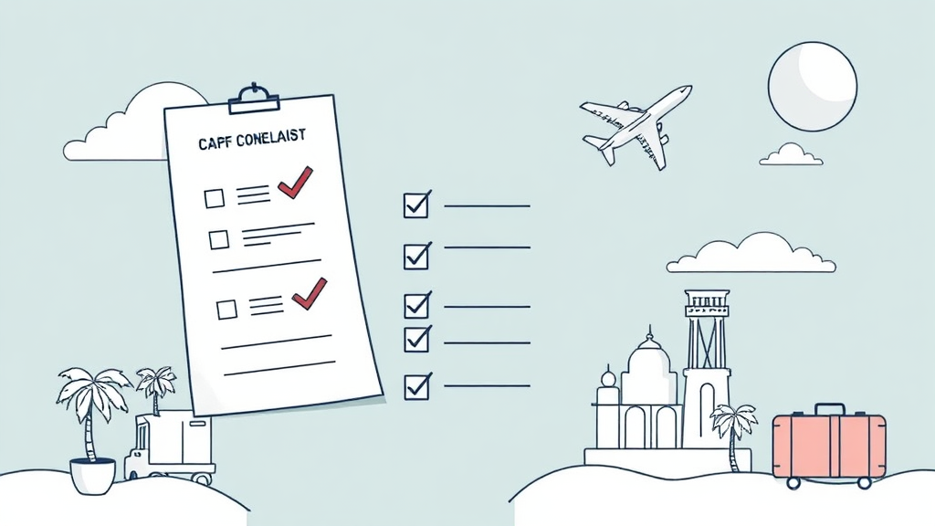 중동 여행, 안전하게 준비하는 체크리스트 (illustration 스타일)