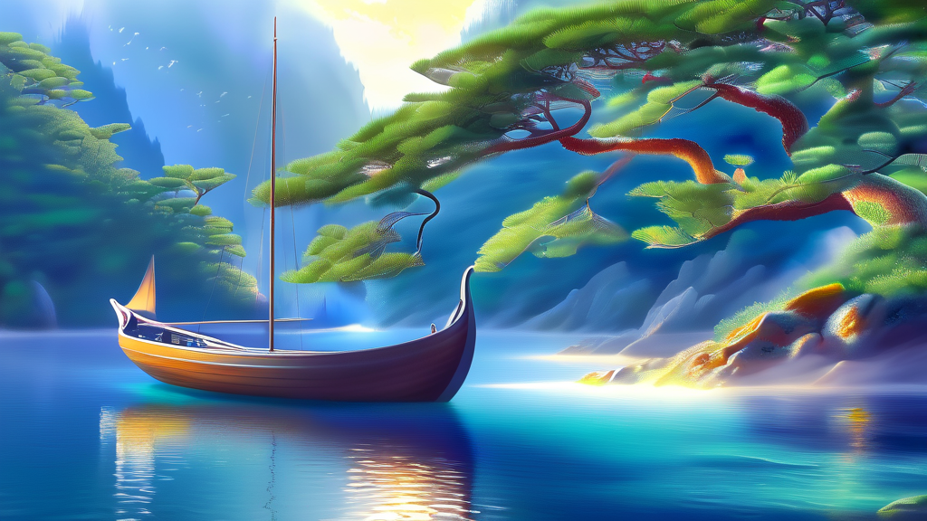 청령포, 배로만 갈 수 있는 특별한 섬의 매력 (realistic 스타일)