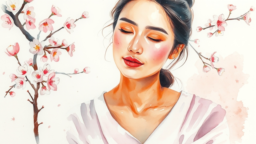 피부 타입별 맞춤 팩 추천 (watercolor 스타일)