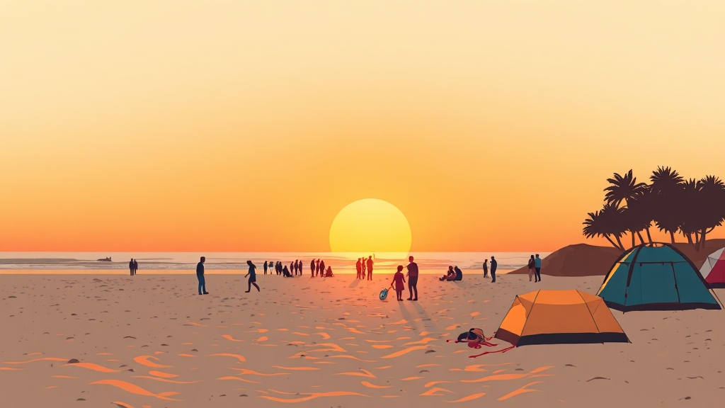 일출 명소 에티켓: 모두를 위한 배려 (illustration 스타일)