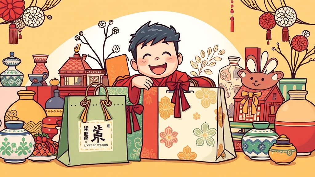 추석 선물 구매 정보 및 프로모션 (cartoon 스타일)
