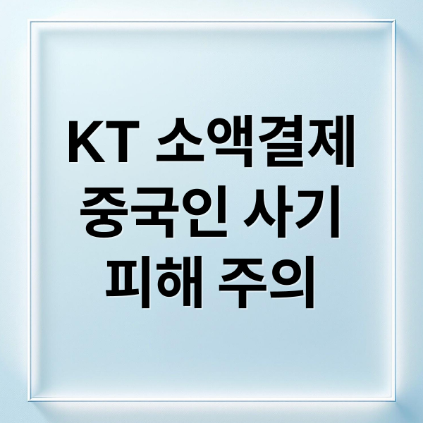 KT 소액결제
중국인 사기
피해 주의 (KT 소액결제 중국 국적 검거)