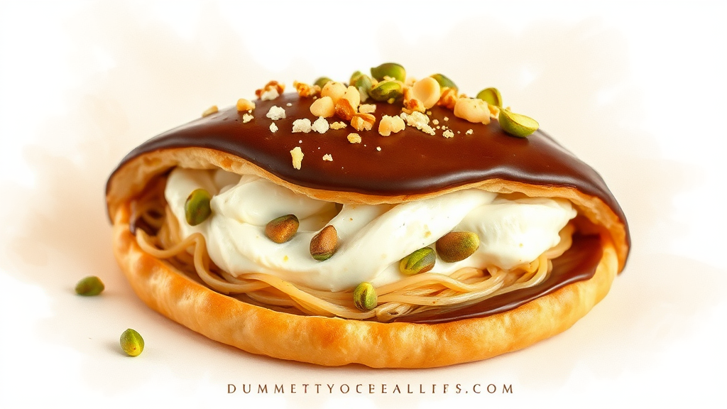 두바이 붕어빵 맛 특징 (watercolor 스타일)