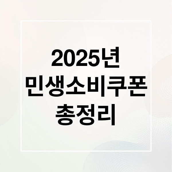 2025년
민생소비쿠폰
총정리 (2025 민생소비쿠폰 신청기간 및 방법)