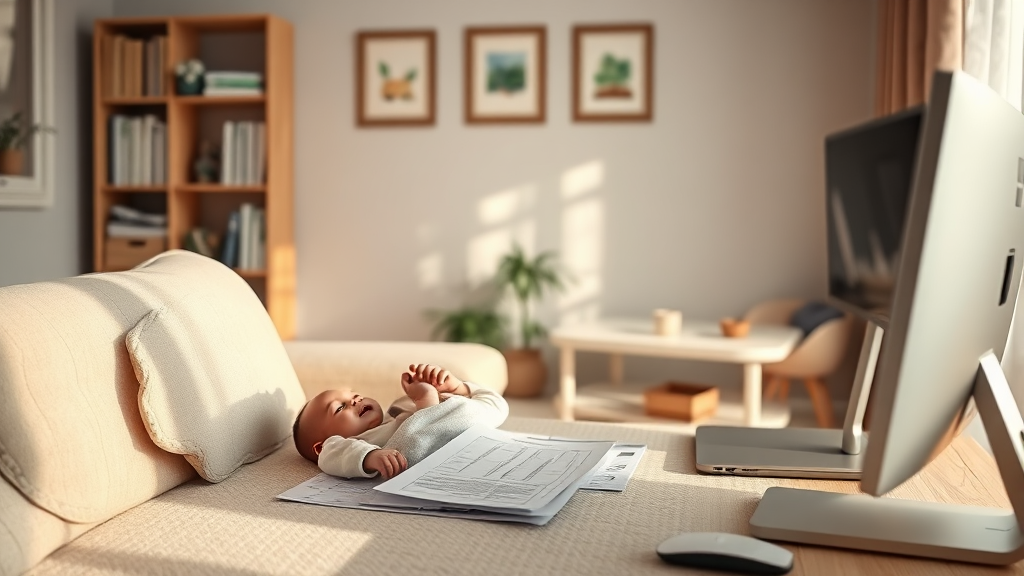 육아휴직 급여 신청 절차 (realistic 스타일)