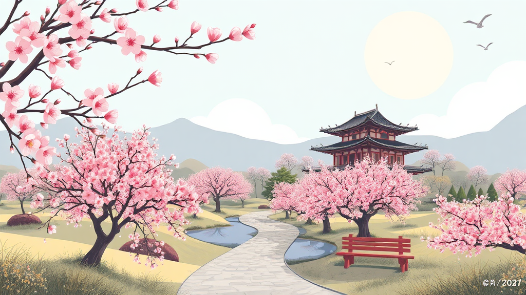 주말, 짧지만 알찬 봄 당일치기 여행 가이드 (illustration 스타일)