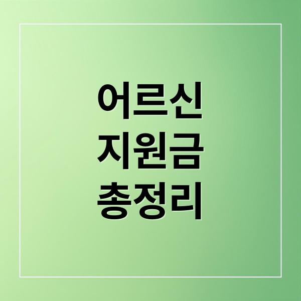 어르신 지원금 총정리