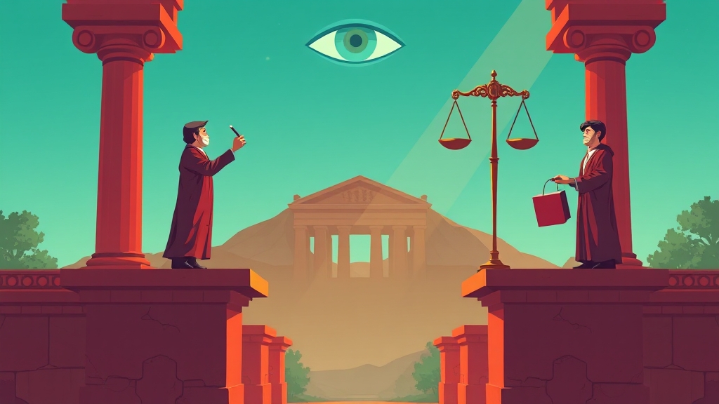 검찰 권한 분산의 필요성과 기대 효과 (cartoon 스타일)