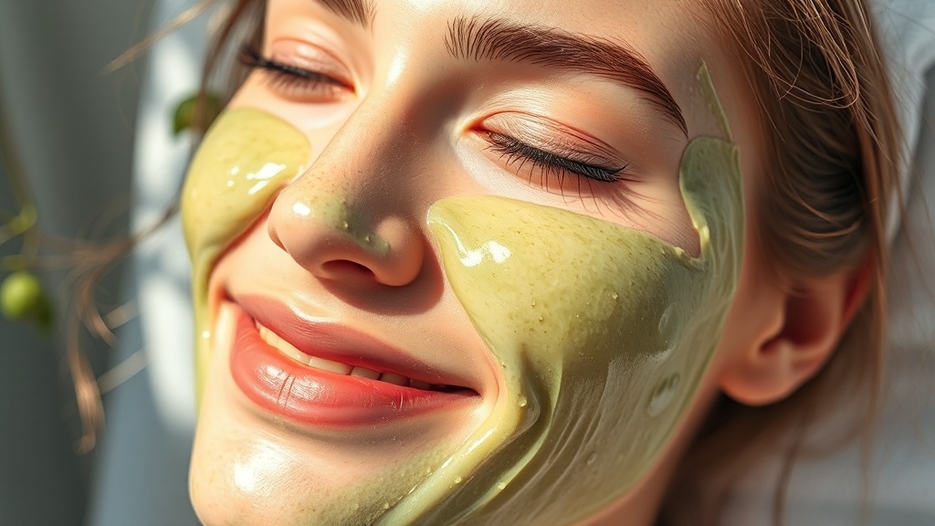 천연 마스크팩 효능 (realistic 스타일)