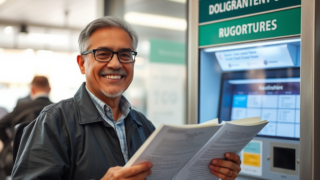 무인민원발급기 이용 안내 (realistic 스타일)