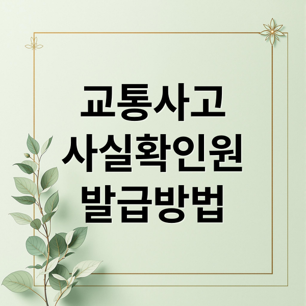 교통사고
사실확인원
발급방법 (교통사고 사실확인원)