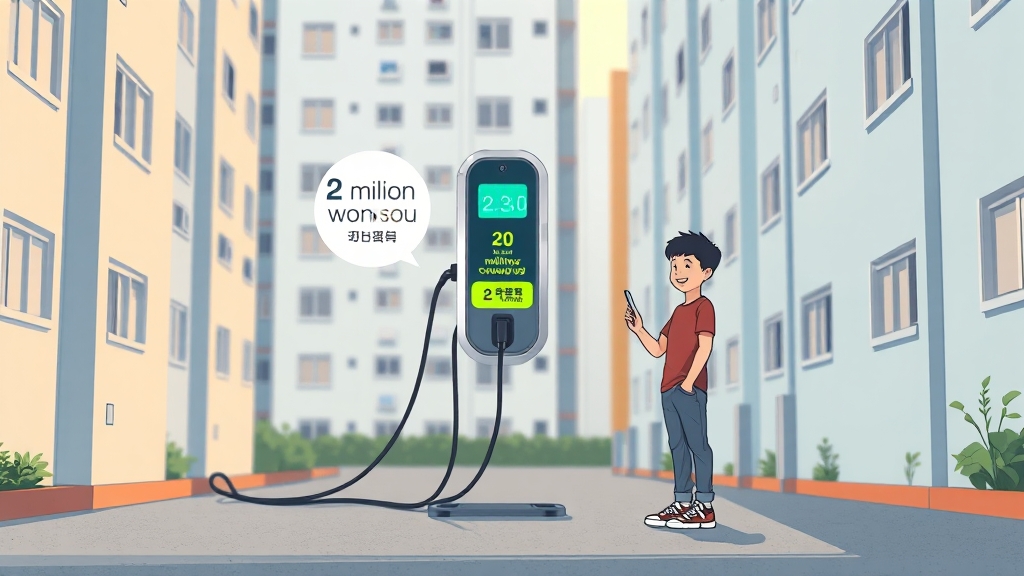 EV9 충전기 설치 비용과 지원금 (cartoon 스타일)