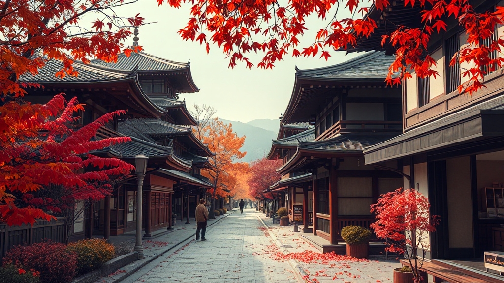 단풍 명소 추천 (realistic 스타일)