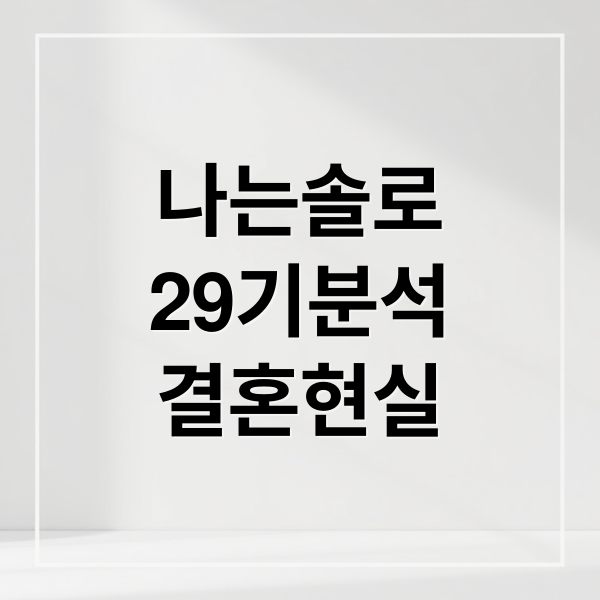 나는솔로
29기분석
결혼현실 (나는솔로)