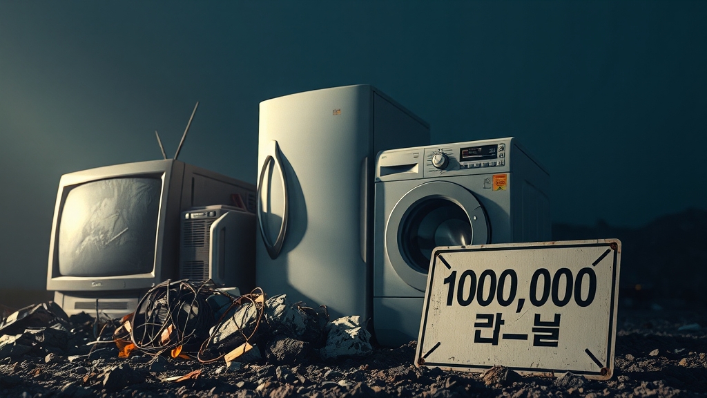 폐가전 무단 투기, 불법입니다! (realistic 스타일)