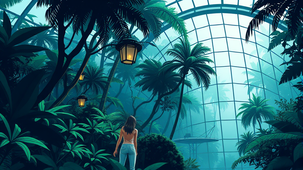 거제 정글돔, 나만의 비밀 정원에서의 특별한 경험 (illustration 스타일)