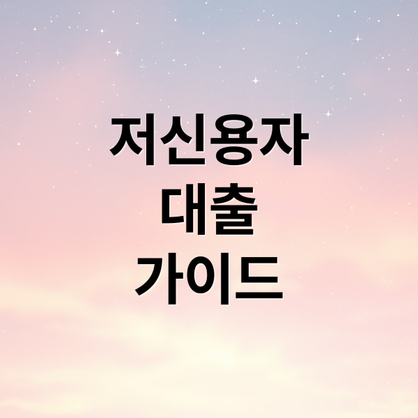 저신용자
대출
가이드 (저신용자 대출)