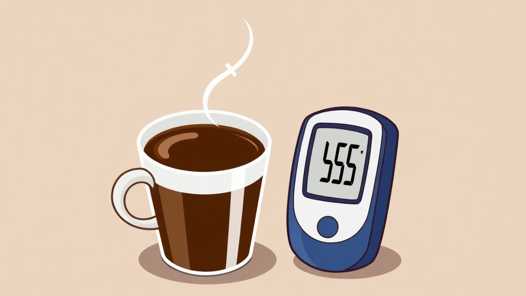커피 성분 분석: 혈당에 미치는 영향 (cartoon 스타일)