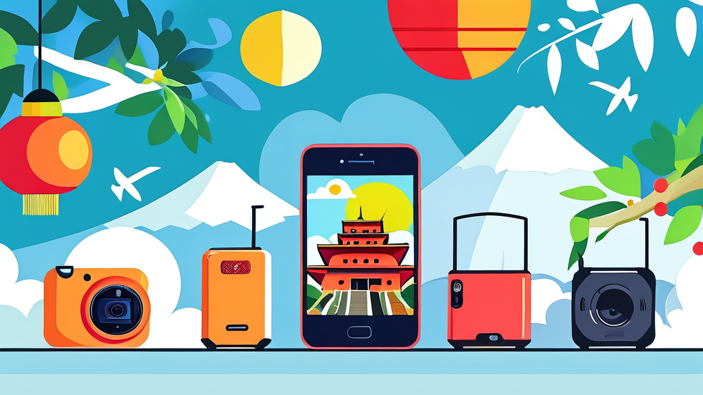 스마트한 여행을 위한 전자제품 및 액세서리 (cartoon 스타일)