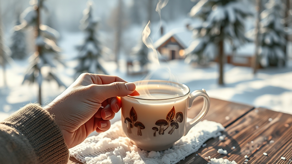 송담차 효능: 겨울철 건강 지킴이 (realistic 스타일)