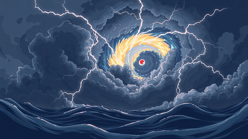 최근 태풍 경로 및 예상 (illustration 스타일)