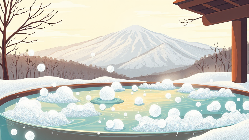 특별한 경험: 산방산 탄산온천 (illustration 스타일)