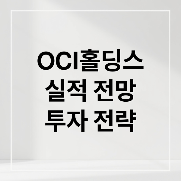 OCI홀딩스
실적 전망
투자 전략 (OCI홀딩스 주가 국제 원자재 가격)