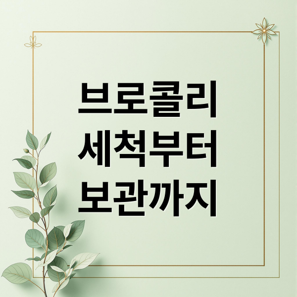브로콜리
세척부터
보관까지 (브로콜리 세척 데치기)