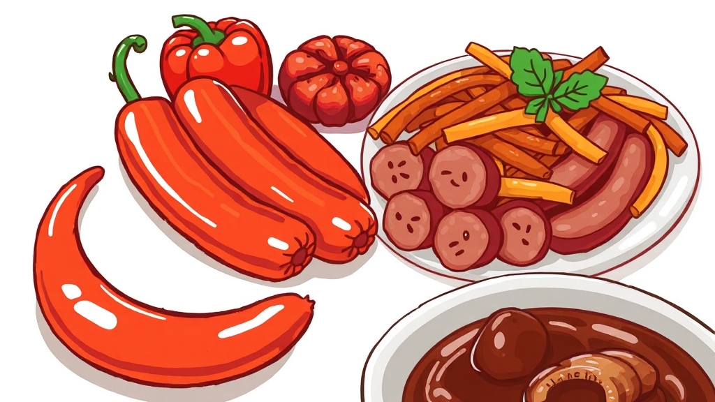 쏘야볶음 재료 준비 (cartoon 스타일)