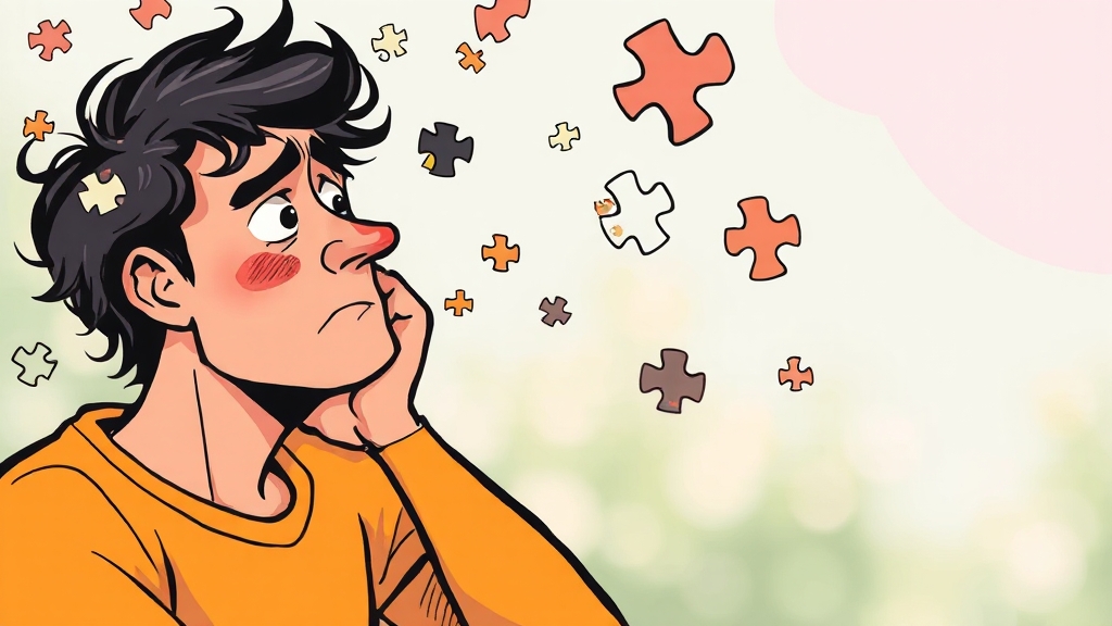 성인 ADHD 주요 증상 (cartoon 스타일)