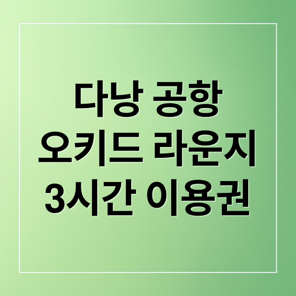다낭 공항
오키드 라운지
3시간 이용권 (다낭 공항 라운지 3시간 이용권)
