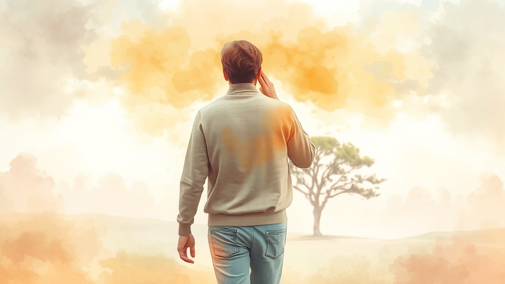 치료 후 관리: 통증 관리 및 회복 (watercolor 스타일)