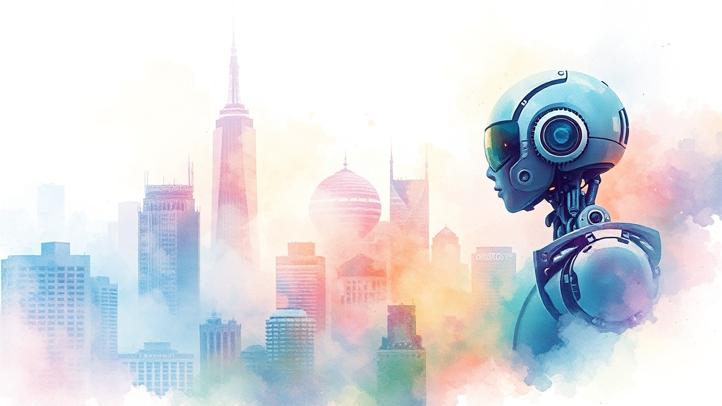 AI 투자, 미래 전망과 투자 전략 (watercolor 스타일)